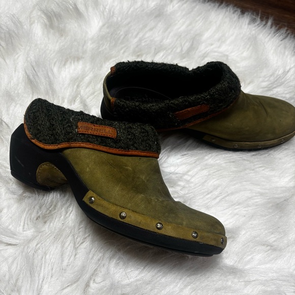 Merrell Luxe Knit Olive Slip On Mules Clogs Women's 7.5 - Picture 2 of 11
